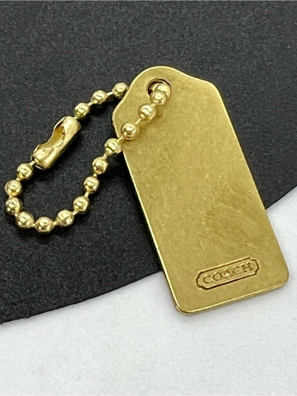 Authentic Coach Brass Tone Metal Logo Bag Hangtag Purse Charm Keychain Tag - Picture 3 of 10